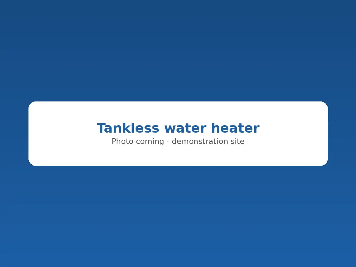 Wall-mounted tankless water heater in a garage